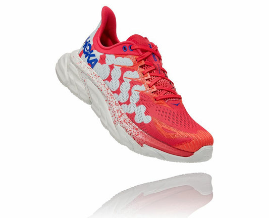 HOKA Paradise Pink / Blue Flower - All Gender Clifton Edge Geometric