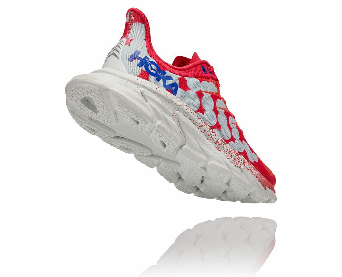 HOKA Paradise Pink / Blue Flower - All Gender Clifton Edge Geometric