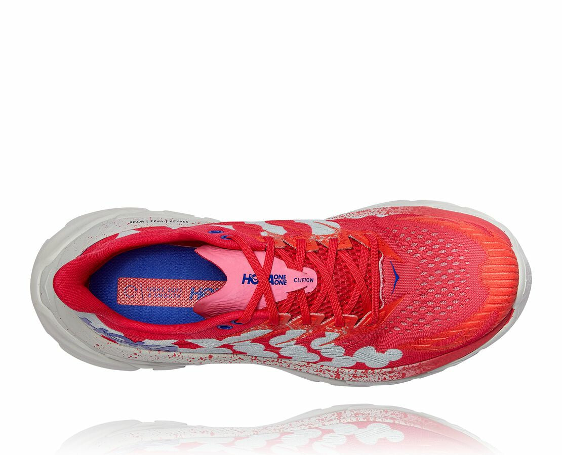 HOKA Paradise Pink / Blue Flower - All Gender Clifton Edge Geometric