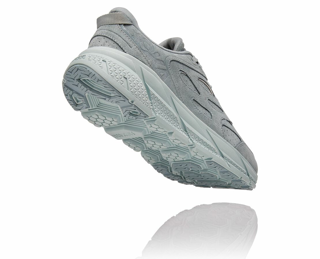 HOKA Grey Mist / Misty Blue - All Gender Clifton L Suede