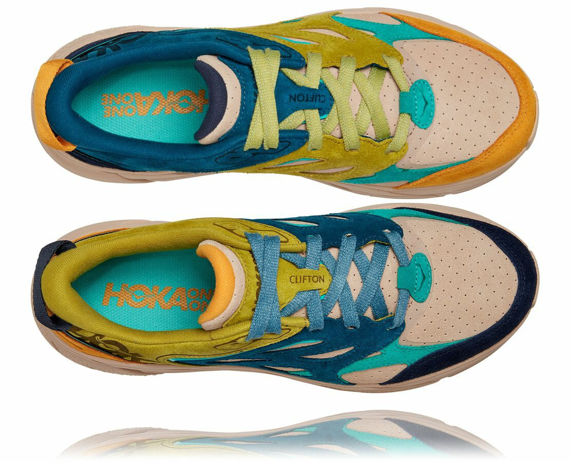 HOKA Multi / Shifting Sand - Unisex Clifton L Suede