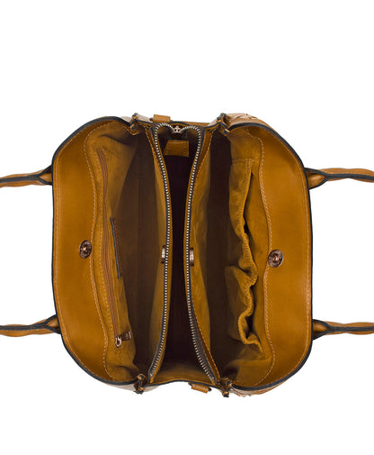 Patricia Nash Genovese Satchel - Vintage Distressed Metallic Woven