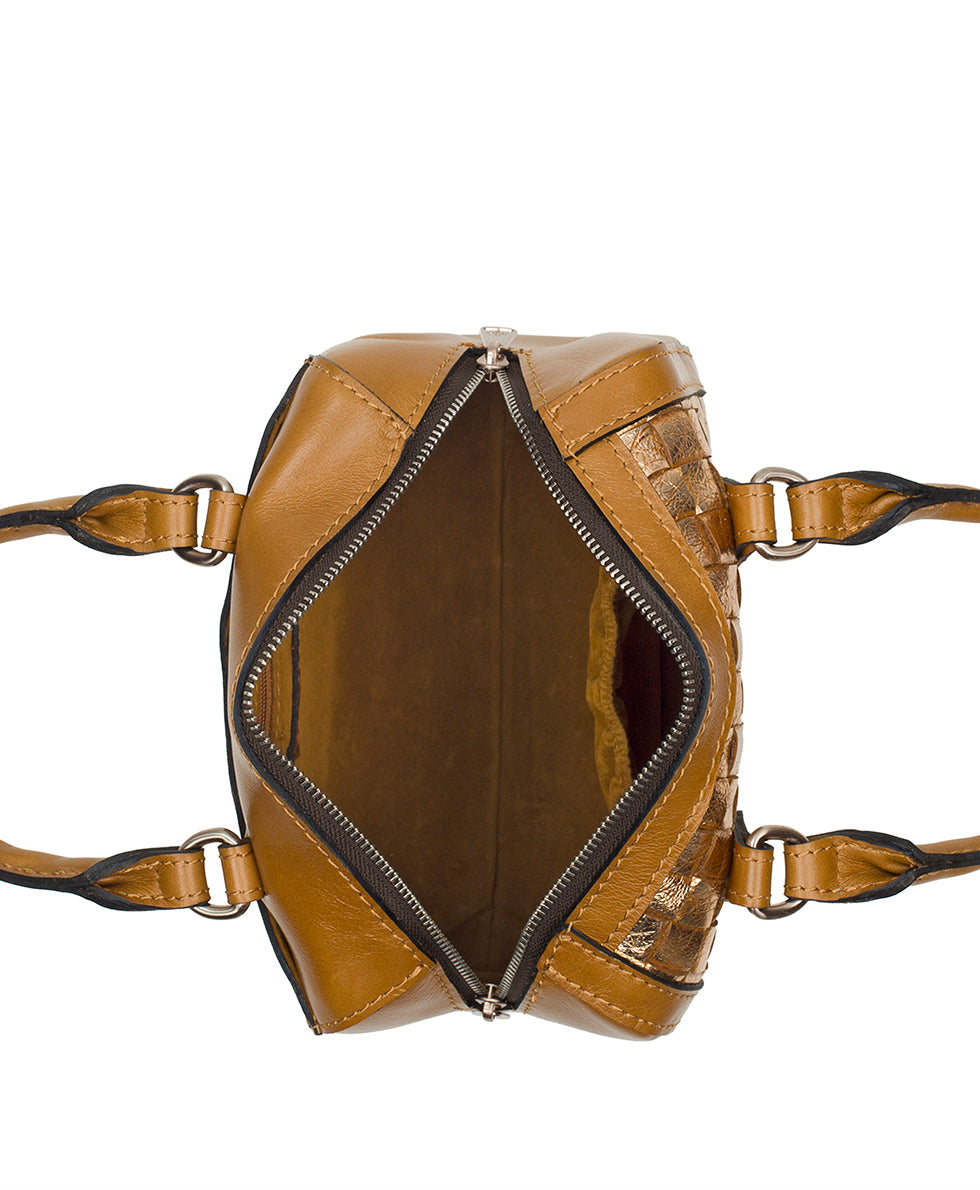 Patricia Nash Rodez Satchel - Vintage Distressed Metallic Woven