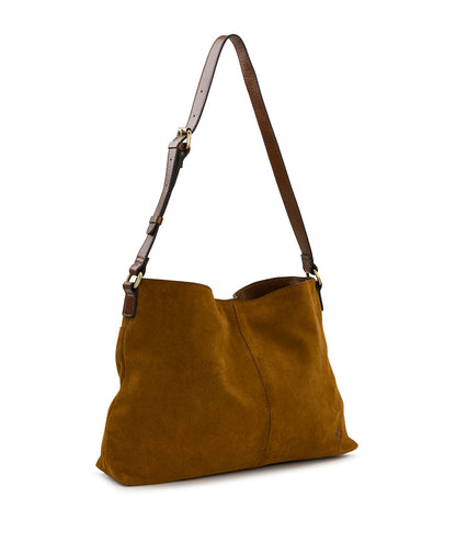 Patricia Nash Liora Slouchy Tote | Suede Leather | Cognac | Patricia Nash