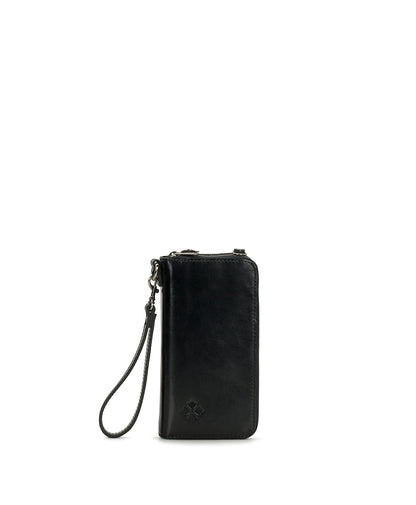 Patricia Nash Avery Phone Crossbody | Vintage Distressed | Black