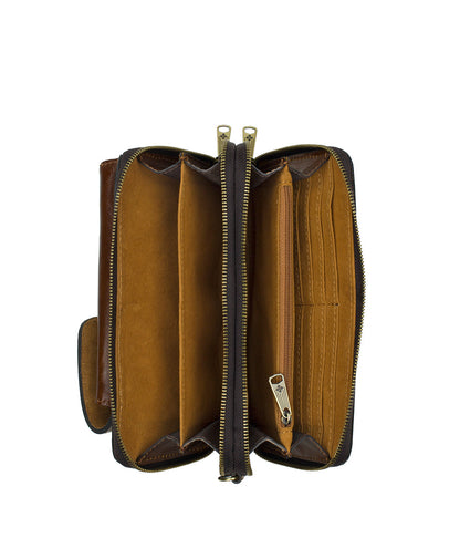 Patricia Nash Avery Phone Crossbody | Vintage Distressed | Cognac