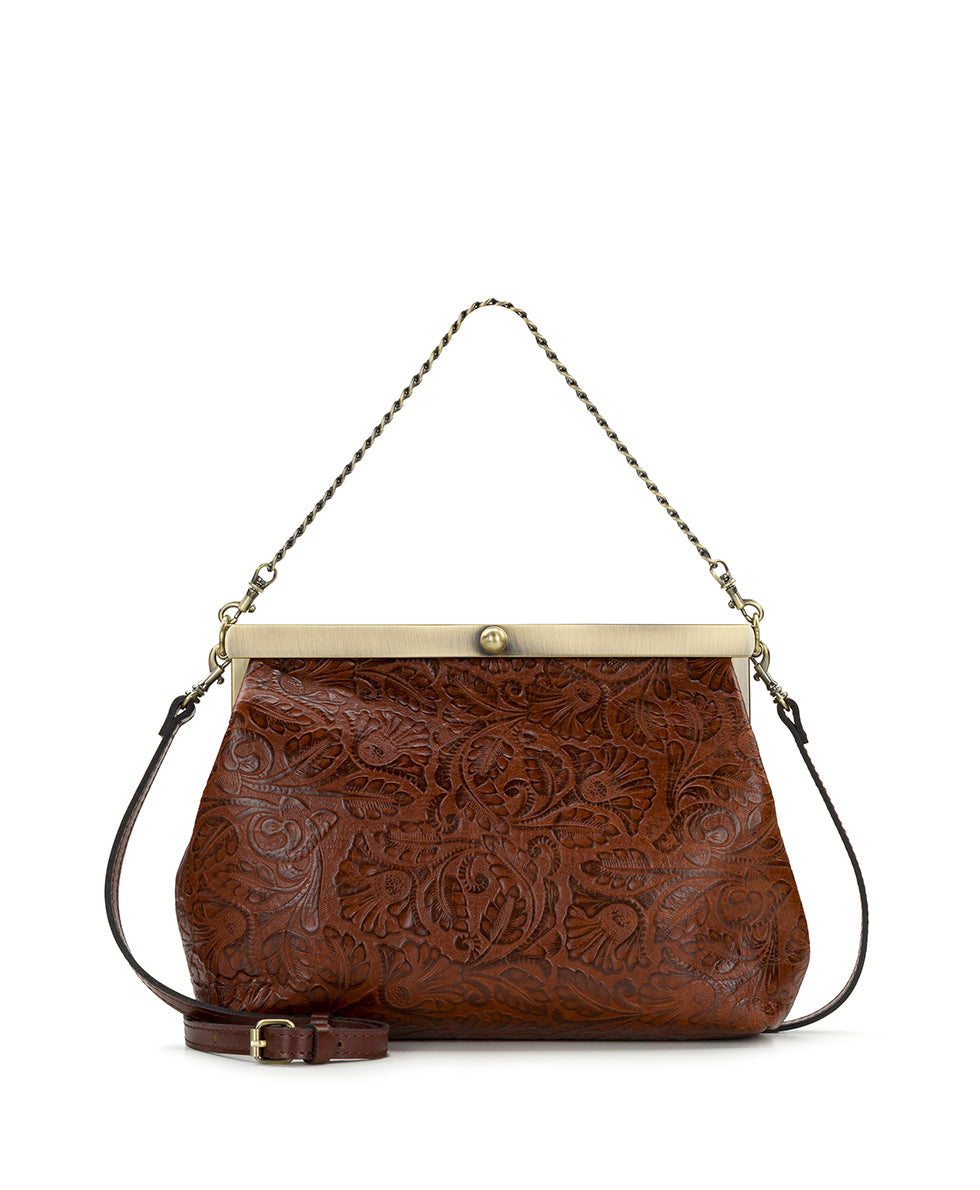 Patricia Nash Vilaine Frame | Brazilian Supple Tooled | Cognac