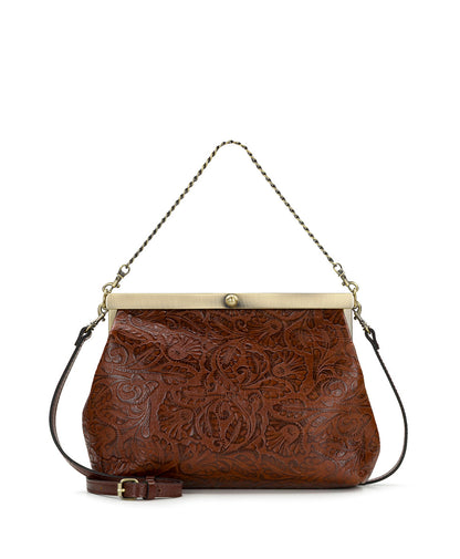 Patricia Nash Vilaine Frame | Brazilian Supple Tooled | Cognac