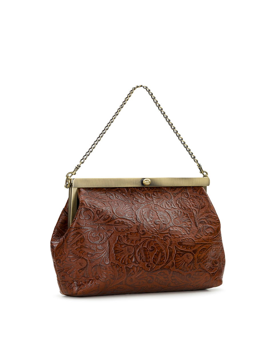 Patricia Nash Vilaine Frame | Brazilian Supple Tooled | Cognac