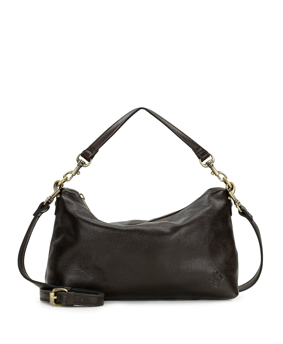 Patricia Nash Kolena Hobo Crossbody | Rugged Natural Grain | Chocolate