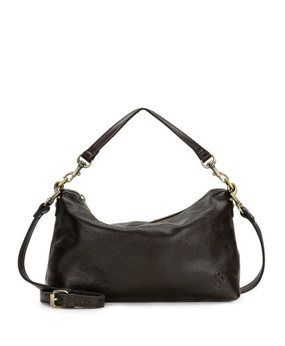 Patricia Nash Kolena Hobo Crossbody | Rugged Natural Grain | Chocolate