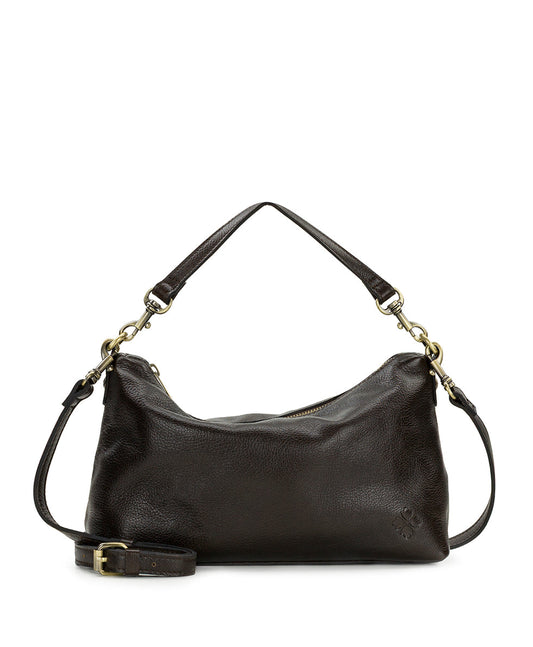 Patricia Nash Kolena Hobo Crossbody | Rugged Natural Grain | Chocolate