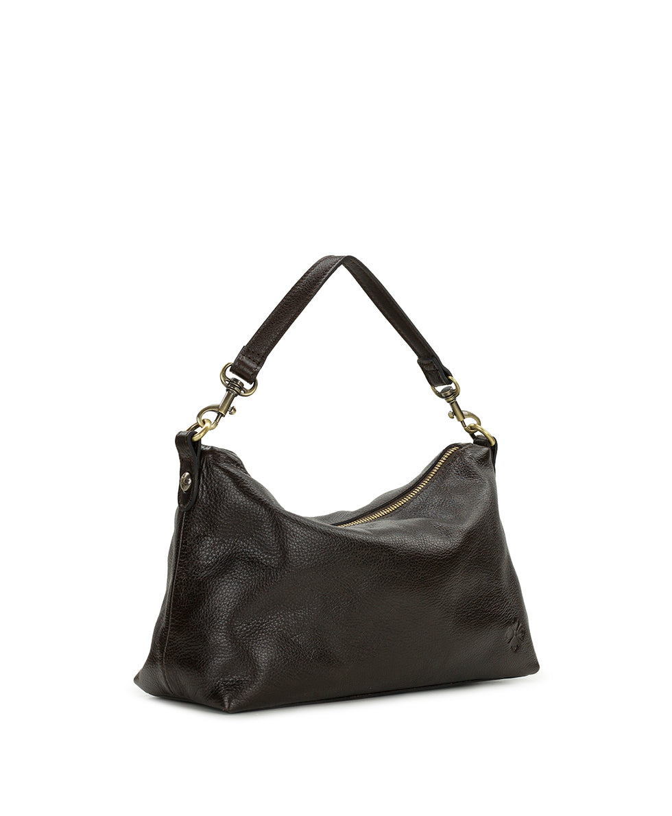 Patricia Nash Kolena Hobo Crossbody | Rugged Natural Grain | Chocolate