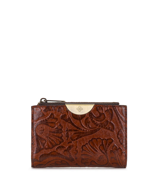 Patricia Nash Busalla Wallet | Brazillian Supple Tooled | Cognac