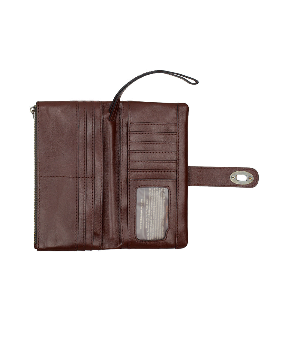 Patricia Nash Annesley Wristlet | Brazilian Supple Tooled | Cognac