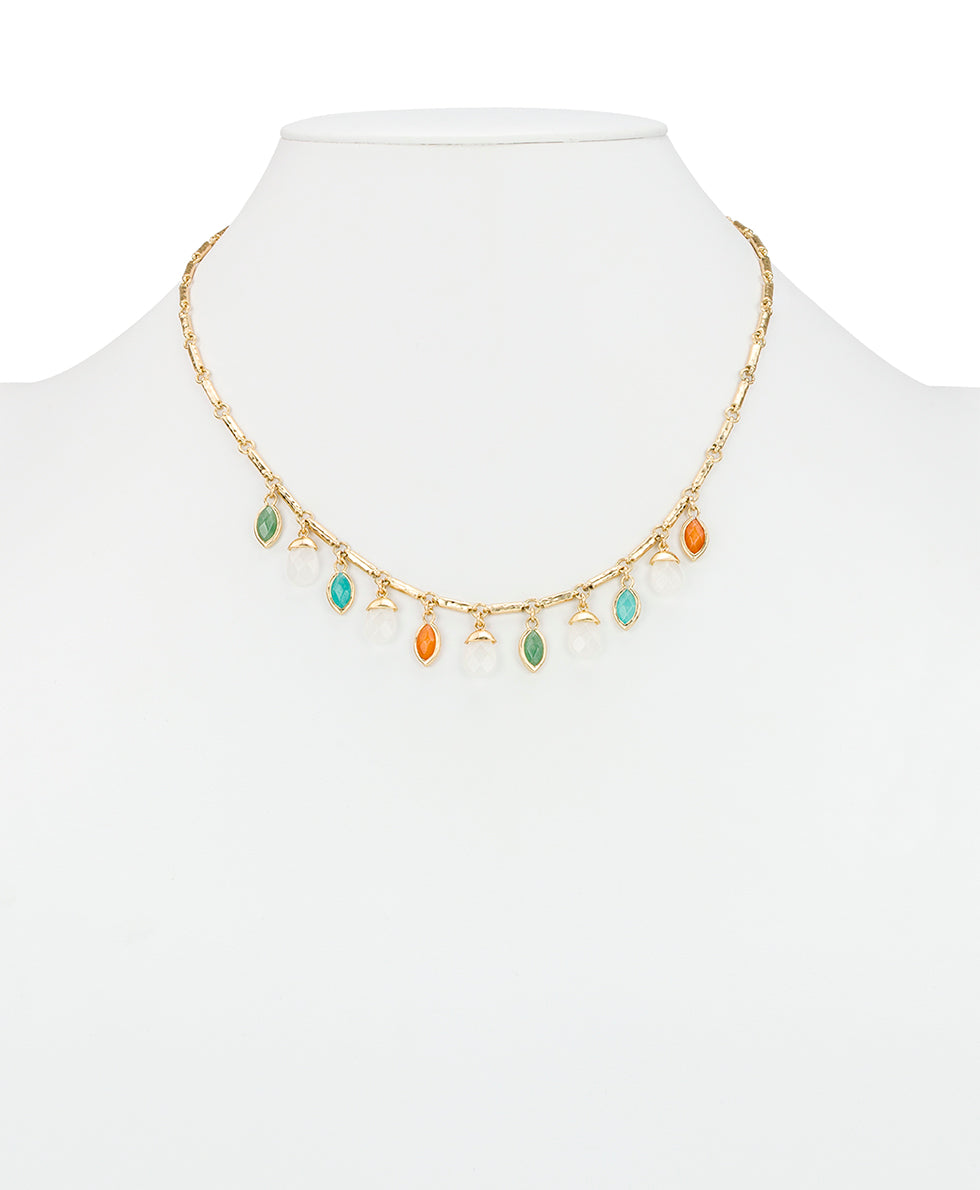 Patricia Nash Stone Charm Necklace- Semi Precious Stone Collection
