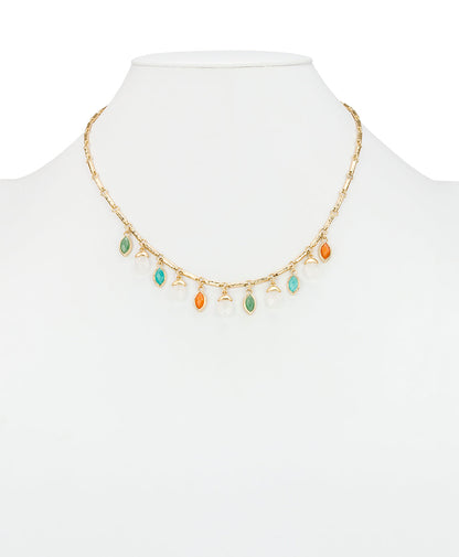 Patricia Nash Stone Charm Necklace- Semi Precious Stone Collection