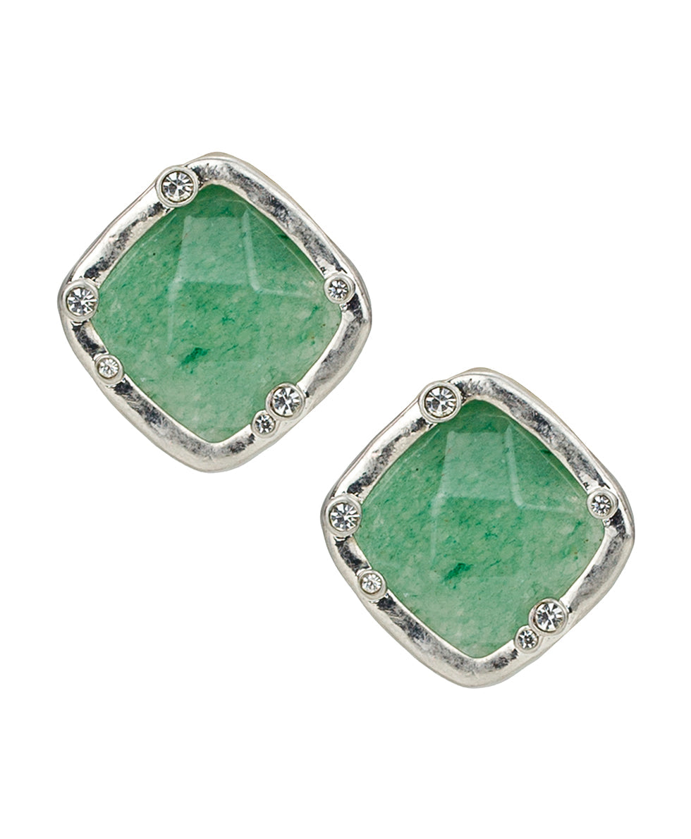 Patricia Nash Button Earrings - Semi Precious Stone Collection