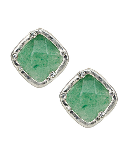 Patricia Nash Button Earrings - Semi Precious Stone Collection