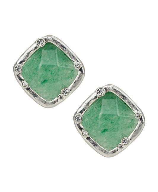 Patricia Nash Button Earrings - Semi Precious Stone Collection