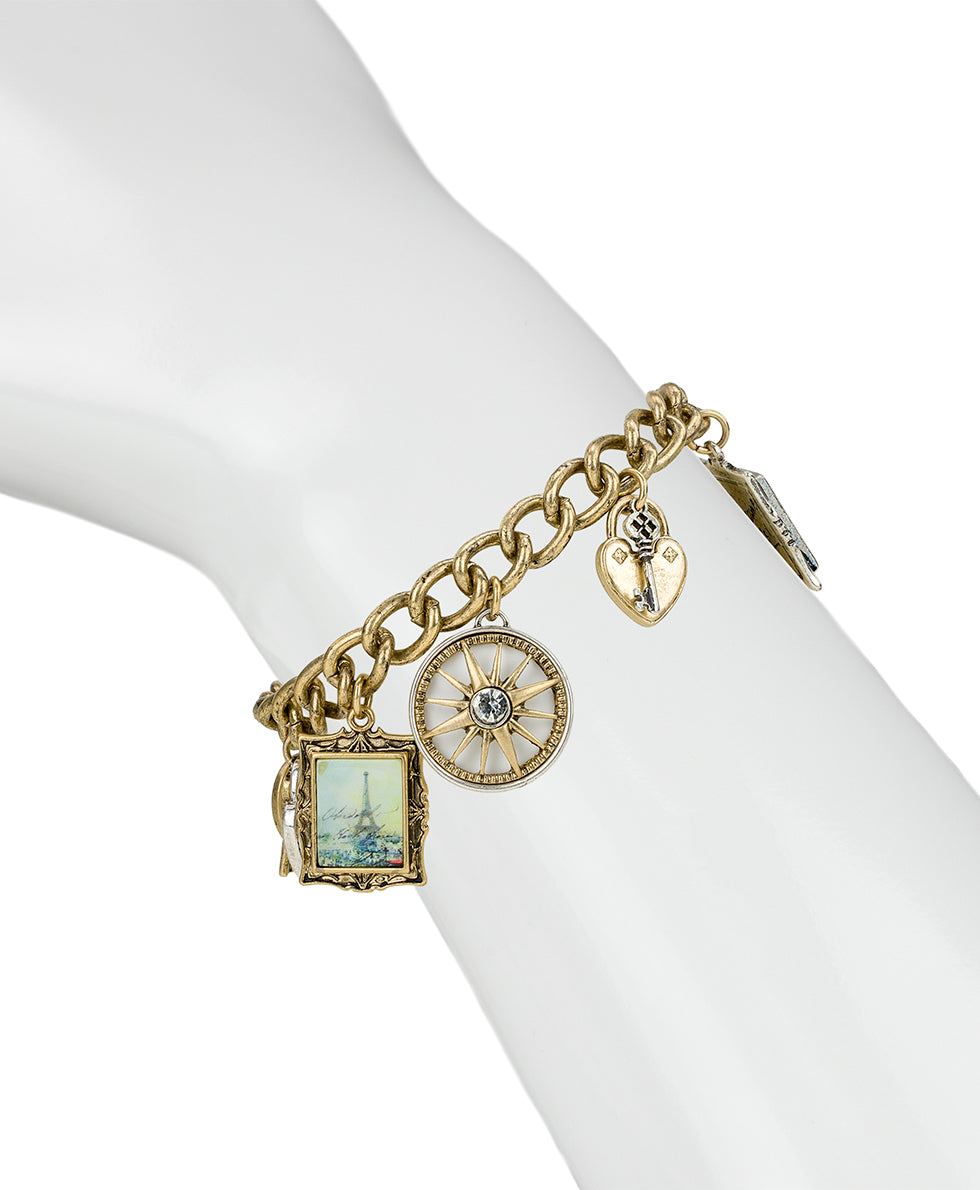 Patricia Nash Charm Bracelet- Paris Postcard