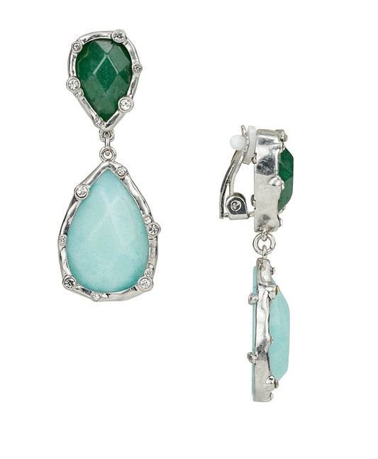 Patricia Nash Double Drop Earrings - Semi Precious Stone Collection