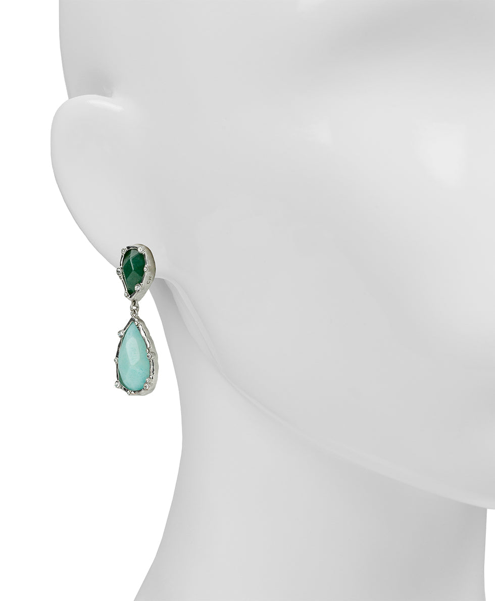 Patricia Nash Double Drop Earrings - Semi Precious Stone Collection