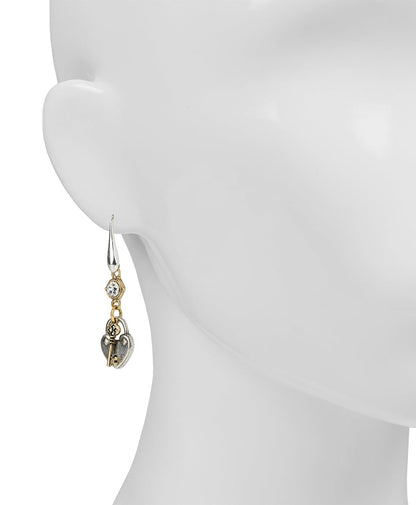 Patricia Nash Heart/Key Drop Earrings - Paris Postcard