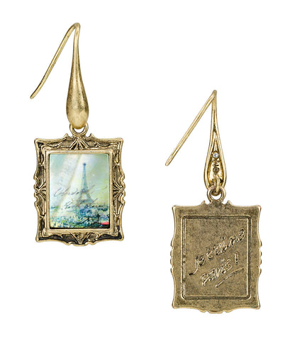 Patricia Nash Portriat Drop Earrings- Paris Postcard