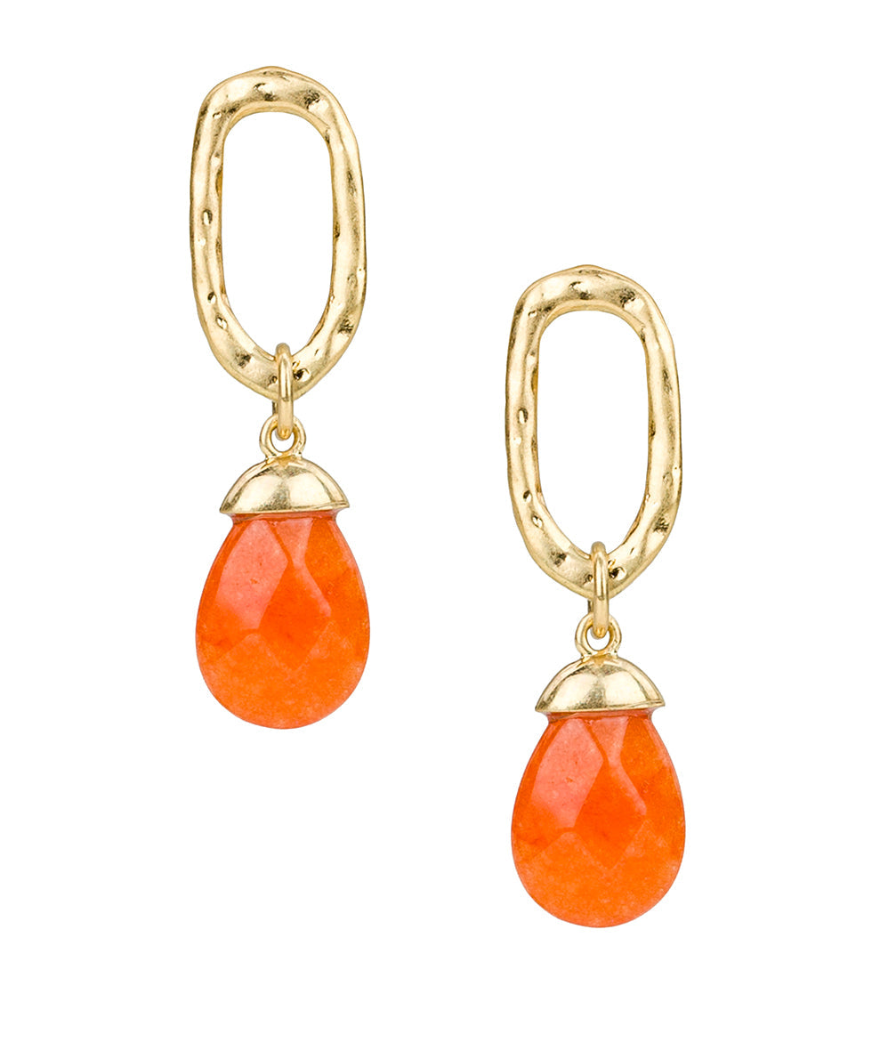 Patricia Nash Ring W. Briollette Post Earrings- Semi Precious Stone Collection