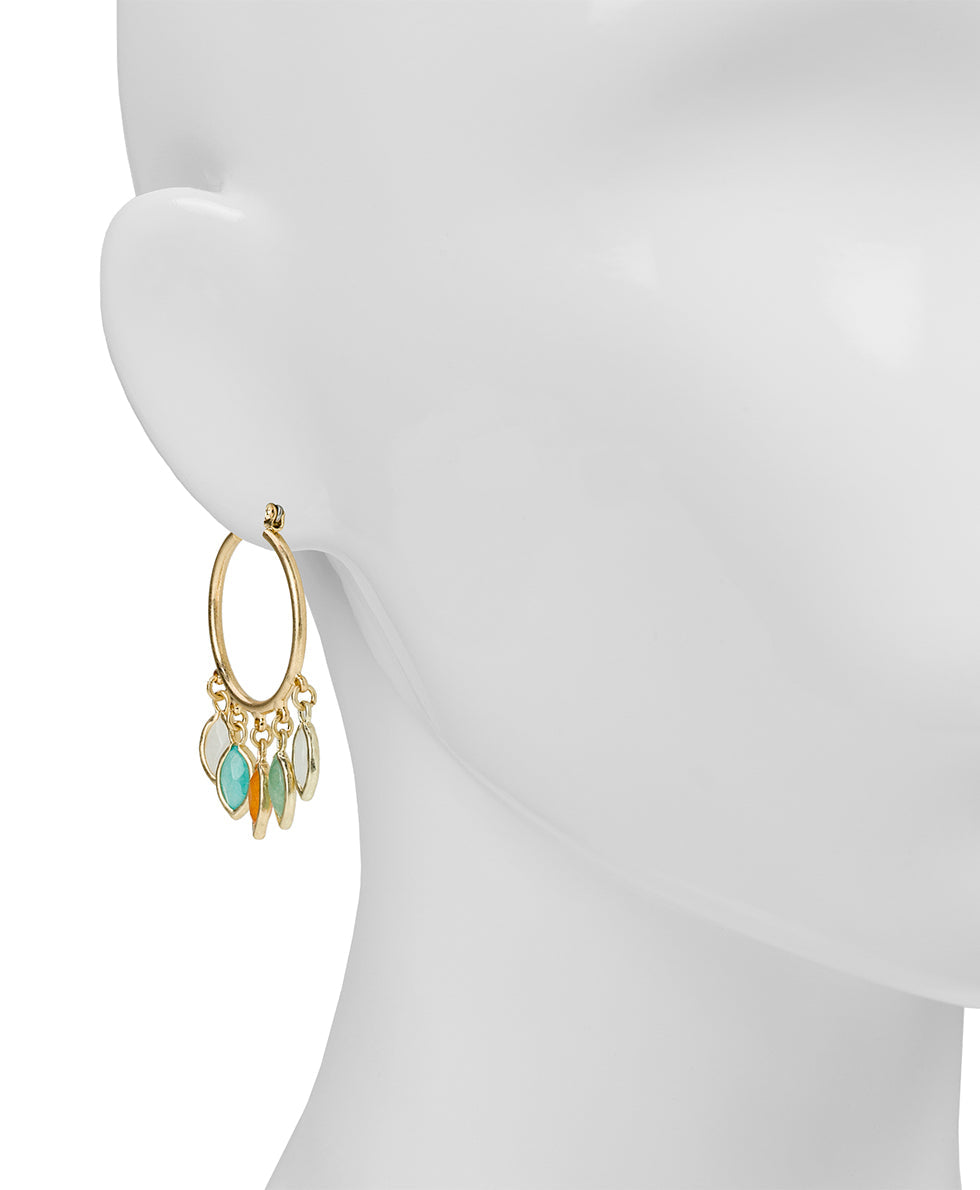 Patricia Nash Hoop Dangle Earrings- Semi Precious Stone Collection