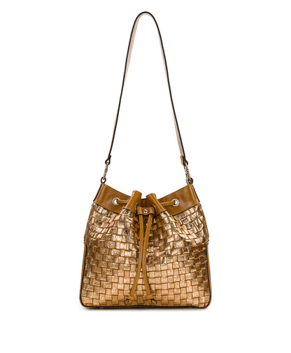 Patricia Nash Belamy Drawstring - Vintage Distressed Metallic Woven