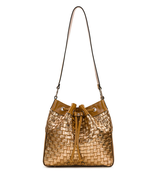 Patricia Nash Belamy Drawstring - Vintage Distressed Metallic Woven