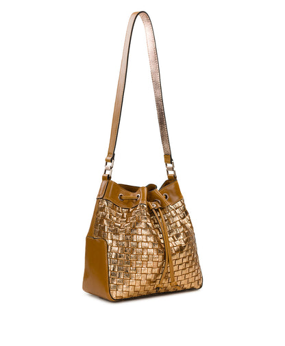 Patricia Nash Belamy Drawstring - Vintage Distressed Metallic Woven