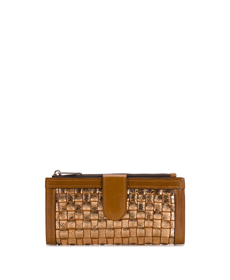 Patricia Nash Nazari Wallet - Vintage Distressed Metallic Woven