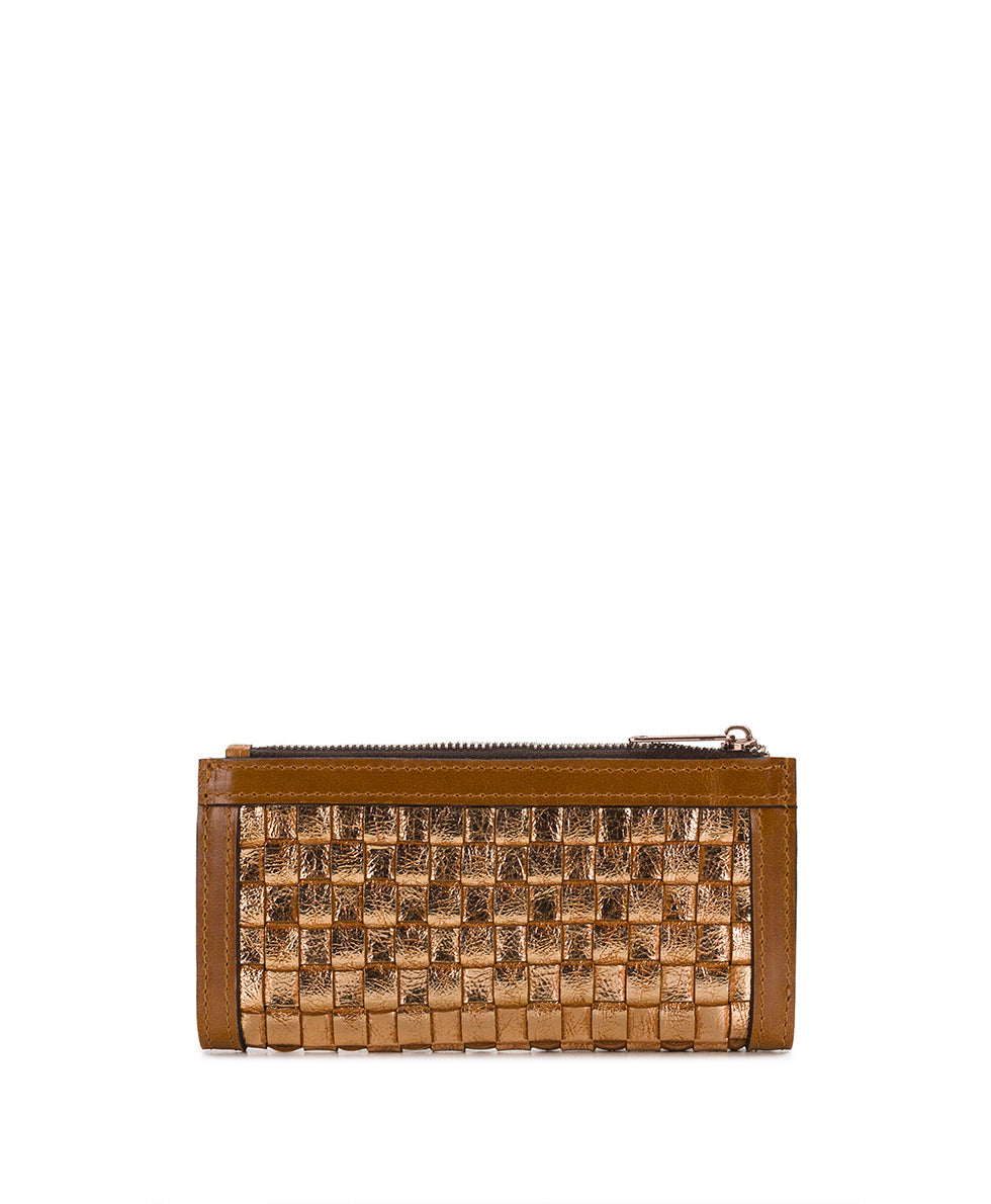 Patricia Nash Nazari Wallet - Vintage Distressed Metallic Woven