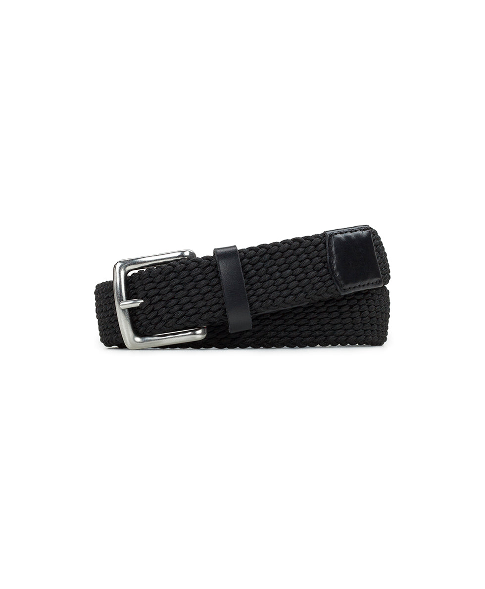 Patricia Nash Nash Men's Rope Belt - Rope and Leather — Black