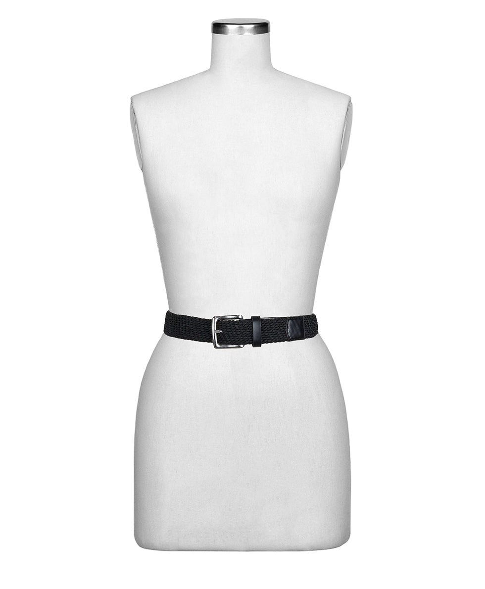 Patricia Nash Nash Men's Rope Belt - Rope and Leather — Black