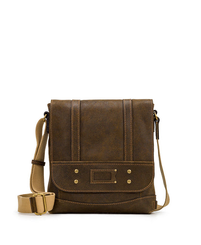 Patricia Nash North/South Messenger Bag - Moto Leather