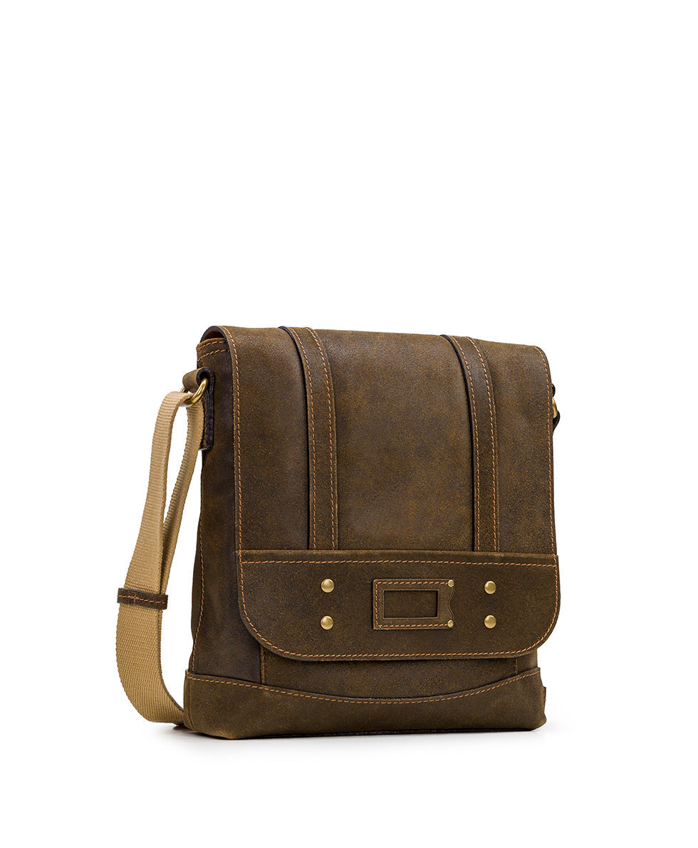 Patricia Nash North/South Messenger Bag - Moto Leather