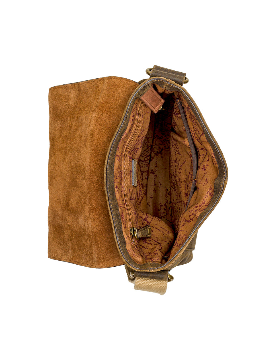 Patricia Nash North/South Messenger Bag - Moto Leather