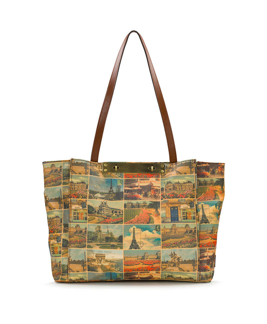 Patricia Nash Silvi Tote - Patina Coated Linen Canvas - Postcards From Paris