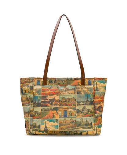 Patricia Nash Silvi Tote - Patina Coated Linen Canvas - Postcards From Paris