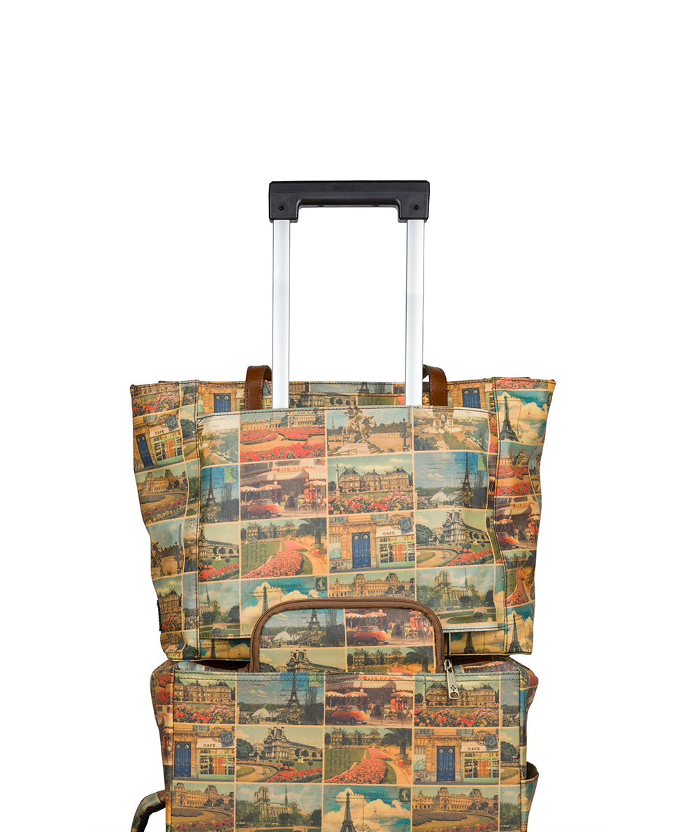 Patricia Nash Silvi Tote - Patina Coated Linen Canvas - Postcards From Paris