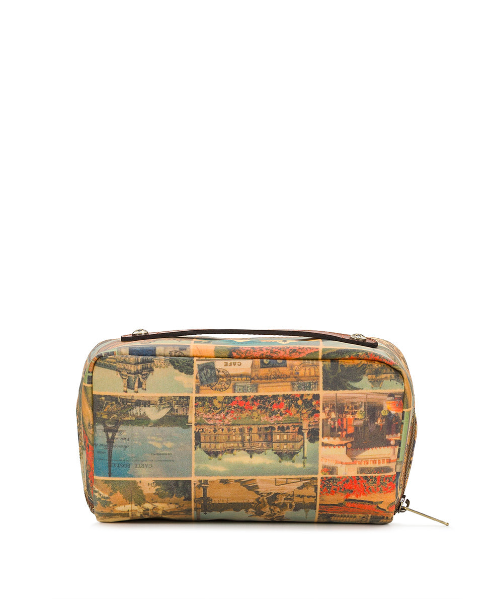 Patricia Nash Clancy Cosmetic Case - Patina Coated Linen Canvas - Postcards From Paris