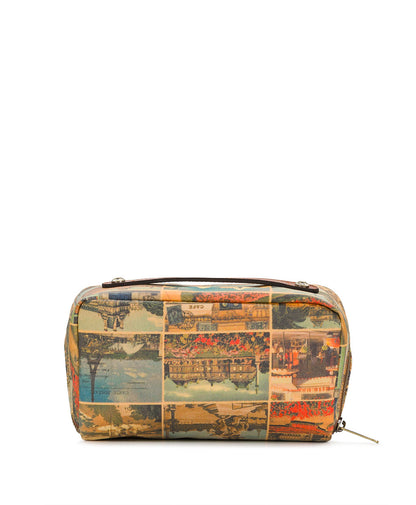 Patricia Nash Clancy Cosmetic Case - Patina Coated Linen Canvas - Postcards From Paris