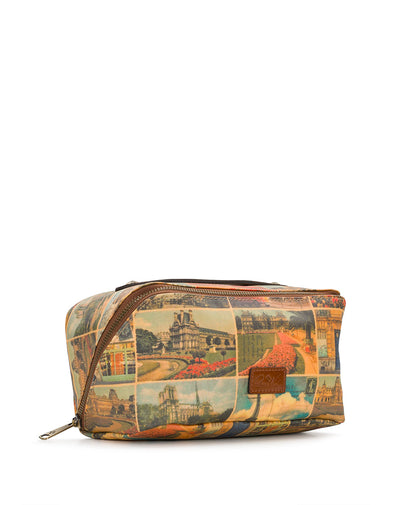 Patricia Nash Clancy Cosmetic Case - Patina Coated Linen Canvas - Postcards From Paris