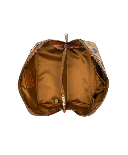 Patricia Nash Clancy Cosmetic Case - Patina Coated Linen Canvas - Postcards From Paris