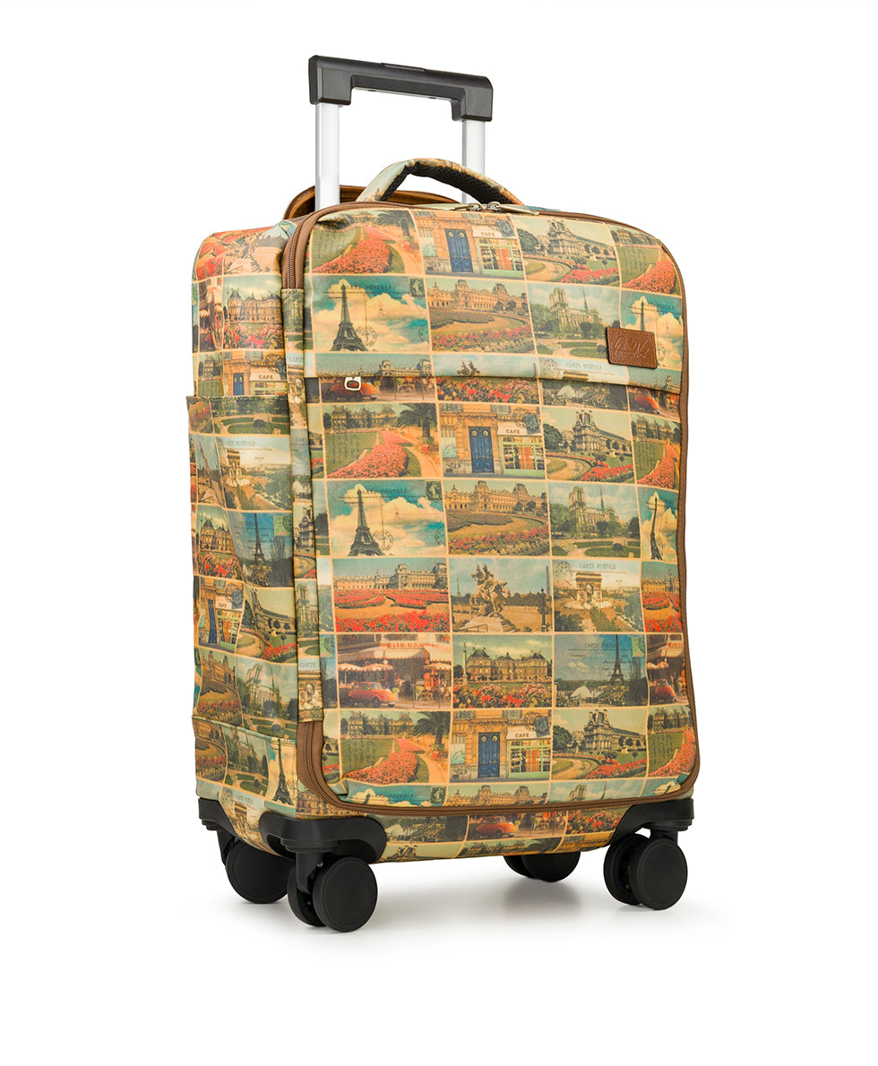 Patricia Nash Cagliari Roller Duffel - Patina Coated Linen Canvas - Postcards From Paris