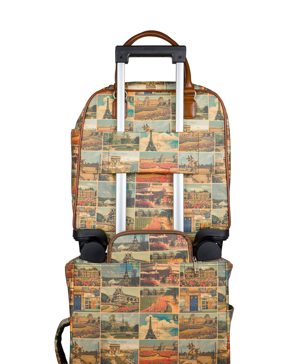 Patricia Nash Cagliari Roller Duffel - Patina Coated Linen Canvas - Postcards From Paris